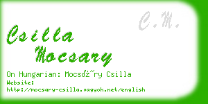 csilla mocsary business card